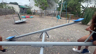 And if they discover us? , fun sex in a public park with my fucking whore girlfriend and a horny stranger