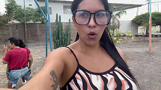 And if they discover us? , fun sex in a public park with my fucking whore girlfriend and a horny stranger