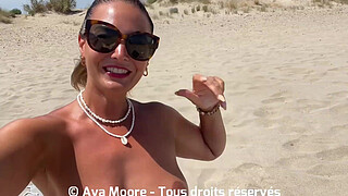 GIANT BUKKAKE - On a Public Beach, I Make 20 Strangers Cum in My Mouth and I Get Covered in Cum