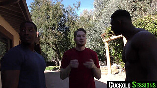 CuckoldSessions - Hot Petite Blonde Babe Loves Getting Spitroasted In Front Of Her Cuck Bf