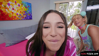 Sneaky Threesome at Parents' House! - PervTeen