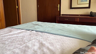 Hot stepmother shares the bed and her ass with a stepson