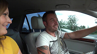 LINA MILA Horny on the highway! Spontaneously fucked in a sex parking lot!