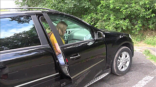 LINA MILA Horny on the highway! Spontaneously fucked in a sex parking lot!