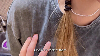 Dormmate-girl gets cum in mouth and hair while there is no one in the kitchen except us