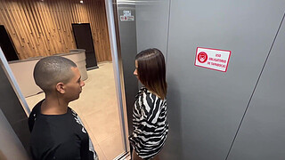 Fucked in the elevator. My neighbour gets horny when he sees me and fucks me in the public lift of the building. OMG I almost got caught and I look like the slut of the condominium!