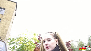 GERMAN SCOUT - Big Dick Anal Sex Casting for Pigtails Teen Crystal White in Berlin