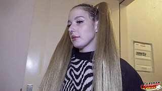 GERMAN SCOUT - Big Dick Anal Sex Casting for Pigtails Teen Crystal White in Berlin