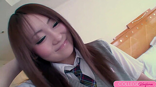 Cute Asian School girl Mona Yuuki Gets Creampied By Her Friend!