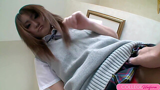 Cute Asian School girl Mona Yuuki Gets Creampied By Her Friend!