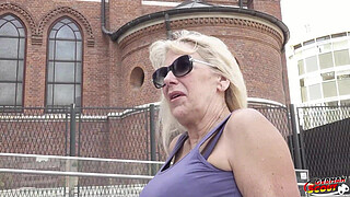 GERMAN SCOUT - Blonde GILF Mature Bianca seduce to Rough Old Young Fuck at Model Casting