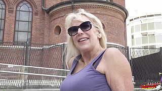 GERMAN SCOUT - Blonde GILF Mature Bianca seduce to Rough Old Young Fuck at Model Casting