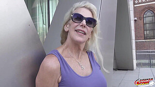 GERMAN SCOUT - Blonde GILF Mature Bianca seduce to Rough Old Young Fuck at Model Casting