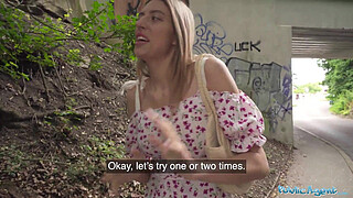 Public Agent hot babe with the CUTIEST ass fucks outdoors in a PUBLIC place