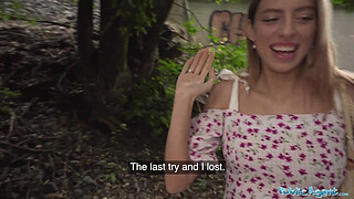 Public Agent hot babe with the CUTIEST ass fucks outdoors in a PUBLIC place