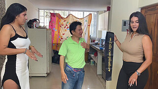 Happy New Year - I celebrate New Year and my birthday with a homemade threesome with two beautiful women