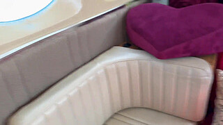 Mile High Threesome on Private Plane Ending in Double Creampie | Plane Play Fucking on Love Cloud