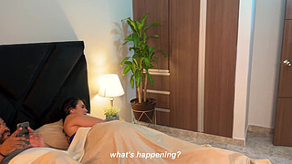 Big ass stepmom agrees to share bed with stepson Angel Cruz & Sarah Black