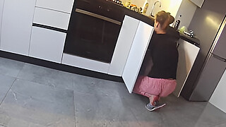 Real cheating. Wife fucks a neighbor in the kitchen.