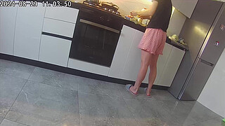 Real cheating. Wife fucks a neighbor in the kitchen.