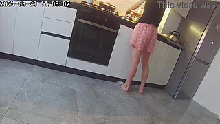 Real cheating. Wife fucks a neighbor in the kitchen.