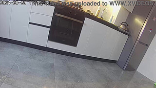 Real cheating. Wife fucks a neighbor in the kitchen.