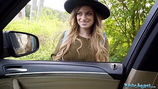 Public Agent Big tits hitchhiker Nicole Rae big dick public pov blowjob