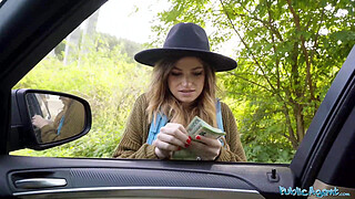 Public Agent Big tits hitchhiker Nicole Rae big dick public pov blowjob