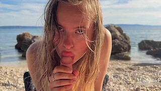 Babe Gets Fucked and Creampied on the Beach - Mira David