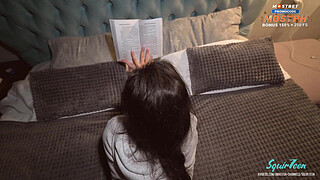 Secretly fucking my hot stepsis while she is reading a book