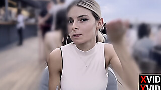 Around Bucharest, girl picked up in TAXI and taken to DINNER. Dialogues in ita. Outdoors.