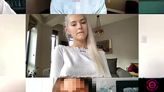 Eva gets creampied while in a zo0m meeting