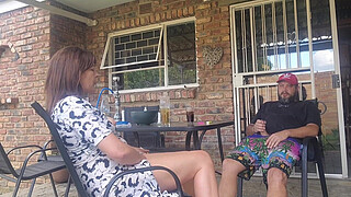 Mutual masturbation with my neighors wife end in a creampie outdoors