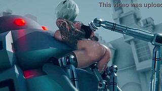 2B receives vaginal maintenance by an Android | Nier: Automata