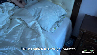 Stepmom and StepSon Share Bed. ThroatPie