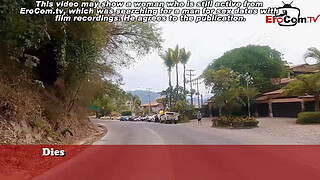 German tattoo model slut with big tits meets and fucks stranger at real sex date