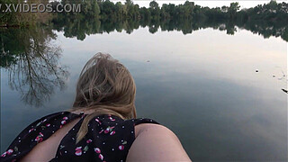 Spontaneous outdoor quickie at the lake! WAS I RECOGNIZED?