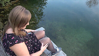 Spontaneous outdoor quickie at the lake! WAS I RECOGNIZED?