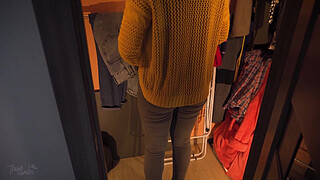 Hot Secretary In Tight Jeans Teases Ass With Visible Panty Line