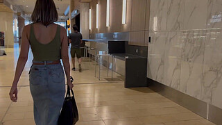 Public cumming in restaurant with Lush remote controlled vibrator