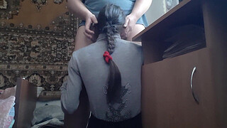 I control and direct her head to I cum faster - Girls fly orgasm