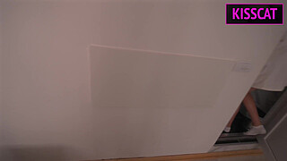 S1E1: Step mom shares hotel room with one bed, so step son fucks tight pussy till facial surprise