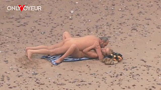 Beach Voyeur. Older guy fucking hot MILF on the ocean shore