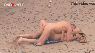 Beach Voyeur. Older guy fucking hot MILF on the ocean shore
