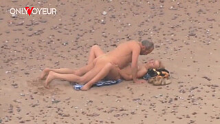 Beach Voyeur. Older guy fucking hot MILF on the ocean shore