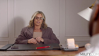 MILFY Anal-loving bosslady Cory gives candidate a real job