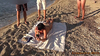 Mass fuck on the hotel beach! Free fuck for EVERYONE!