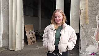 GERMAN SCOUT - German PAWG Student Marie Hardon Squirt while Rough Casting Fuck