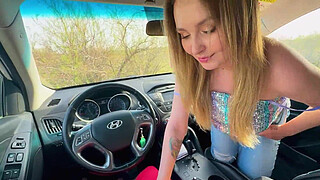 Hot step mom (stepmom) fucks in the car with her son's classmate