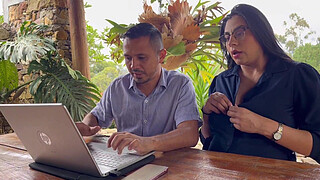 Horny boss fucks a pregnant woman so as not to fire her PART 1